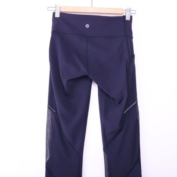LULULEMON Navy Blue Mesh Detailed leggings - Picture 4 of 4